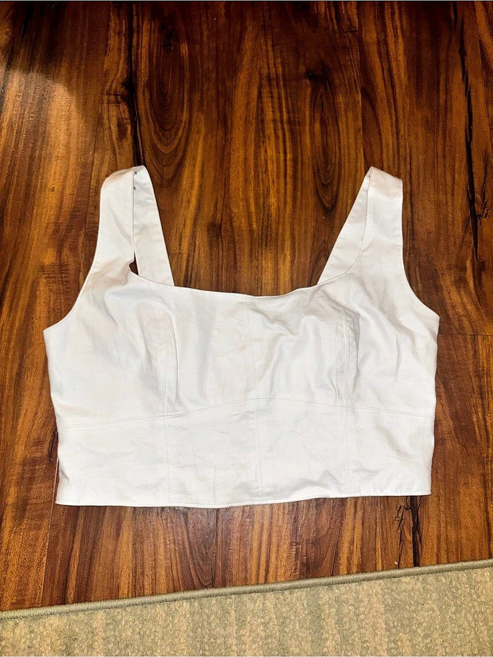 Banana Republic White linen and cotton Crop tank Top Size 12